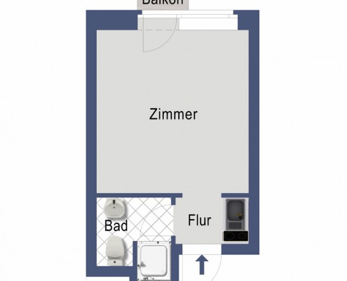 Studentenwohnung Berner Heerweg 185 - Apartmenttyp 5 – 24 m²